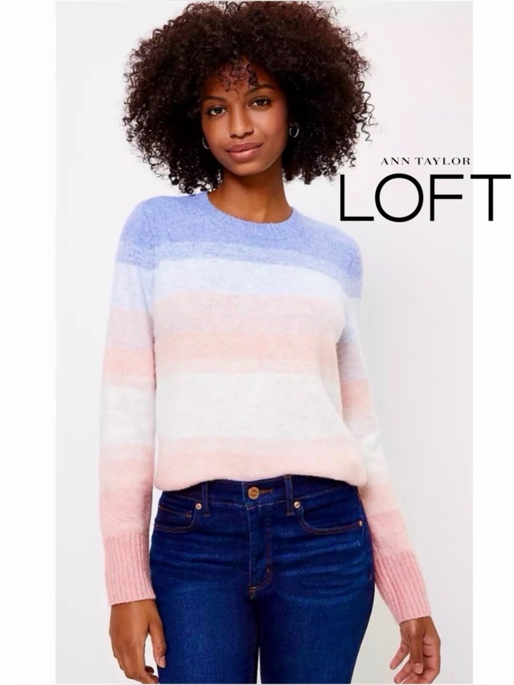 LOFT Ombré Stripe Sweater